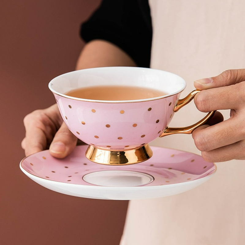 Coffee Tea Set - Tazze da Caffè in Ceramica Rosa