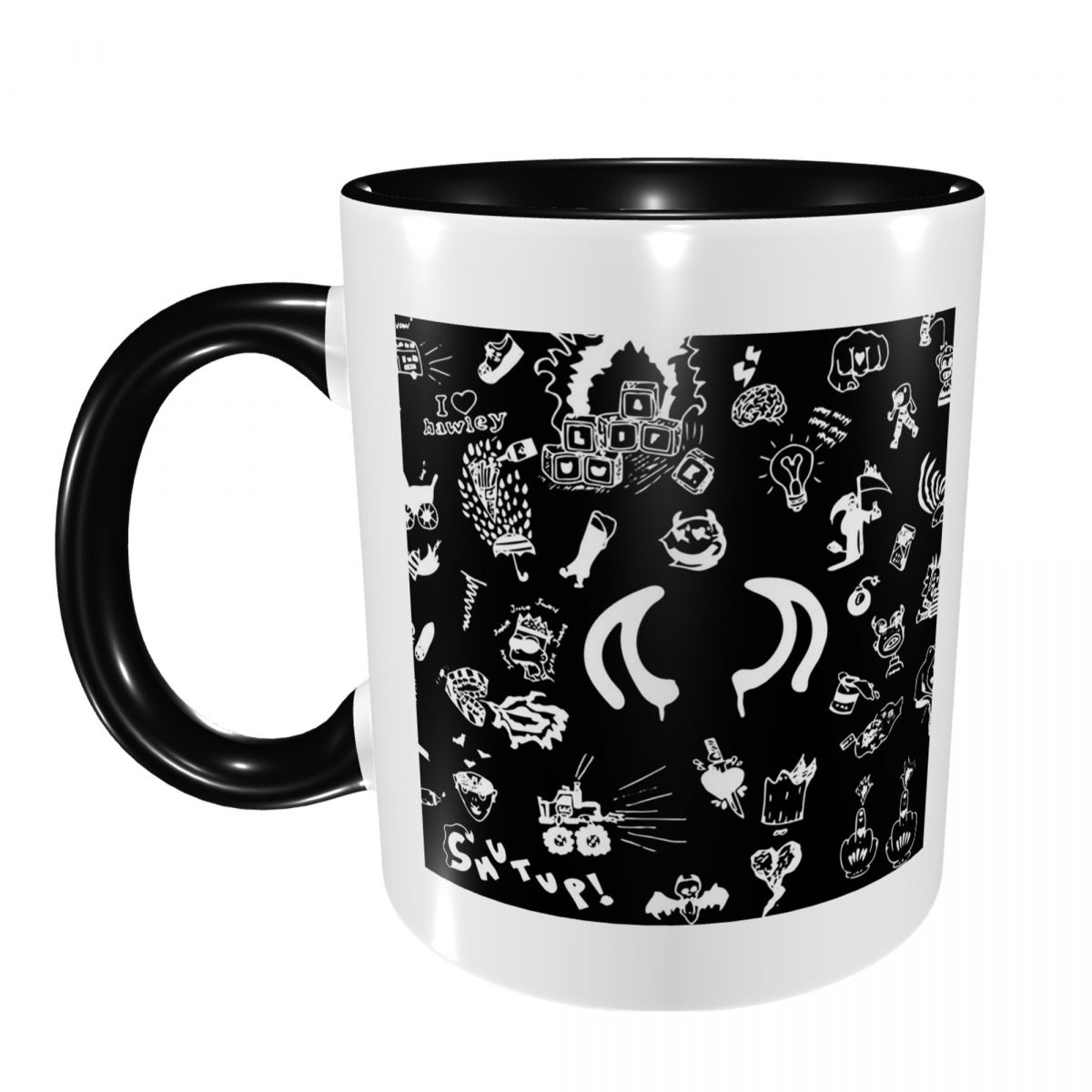 Coffee Tea Drawing - Tazza in Ceramica con Disegni di