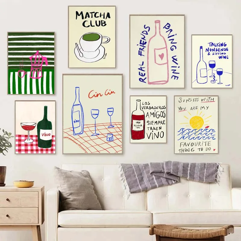 Coffee Tea Drawing - Disegni Colorati Arte Astratta Poster di