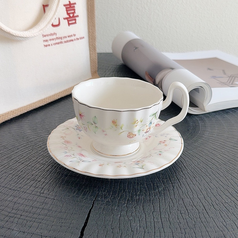 Coffee Tea Drawing - Set di Tazze e Piattini con