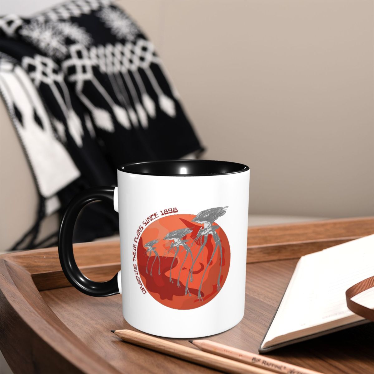 Coffee Tea Drawing - Tazza divertente in ceramica con disegno