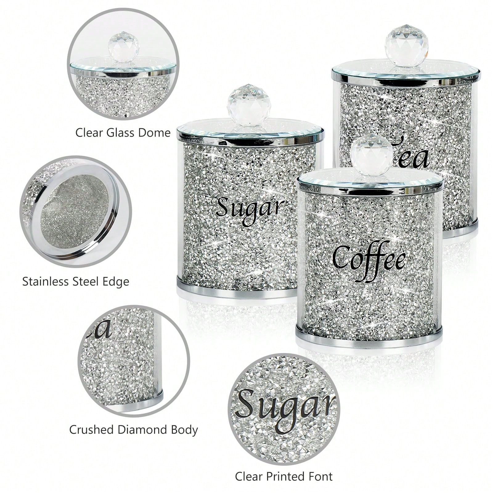 Coffee Tea Gift - Set di contenitori per caffè, zucchero
