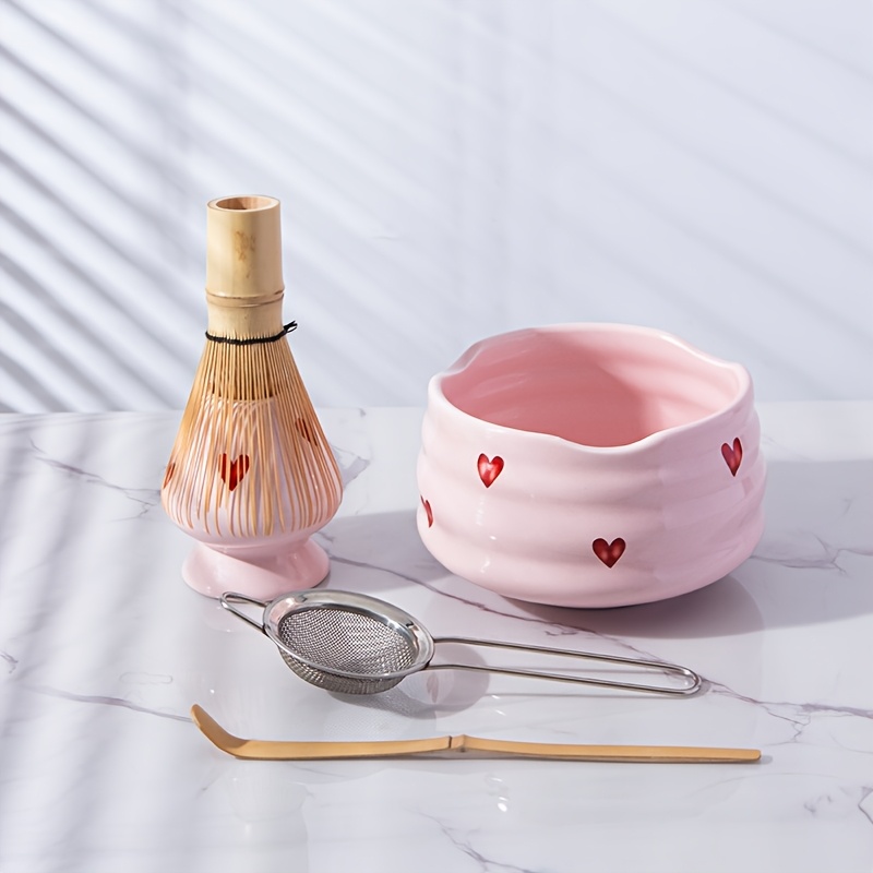 Matcha Whisk Set - Set matcha in ceramica con decalcomania