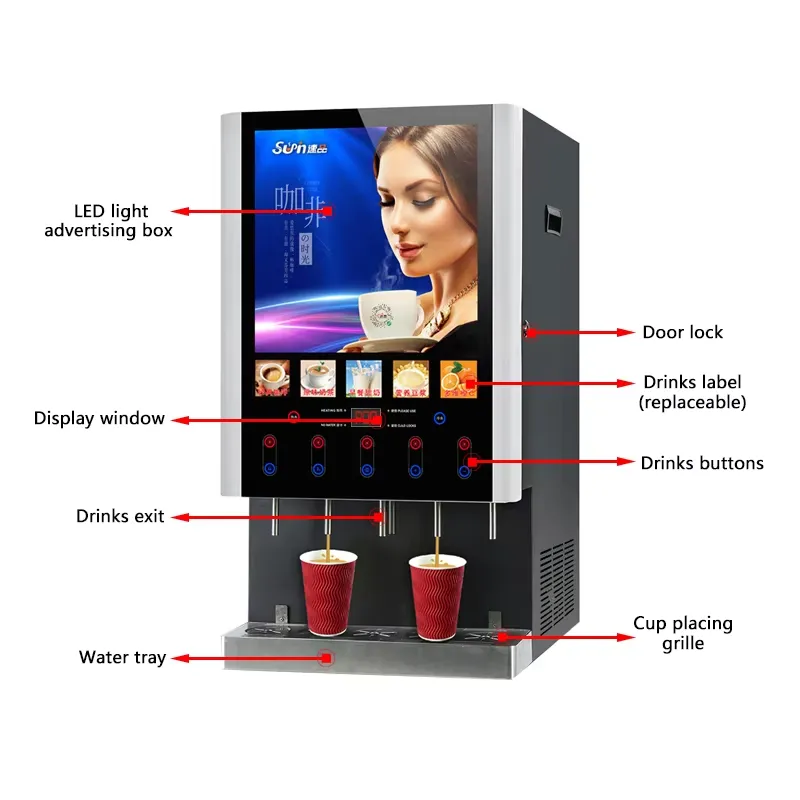 Distributore Automatico di Caf - Coffee Tea Vending Machine For Office recensione e prezzo