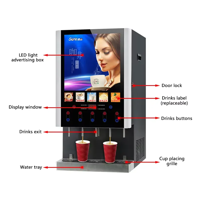 Distributore Automatico di Caf - Coffee Tea Vending Machine For Office recensione e prezzo